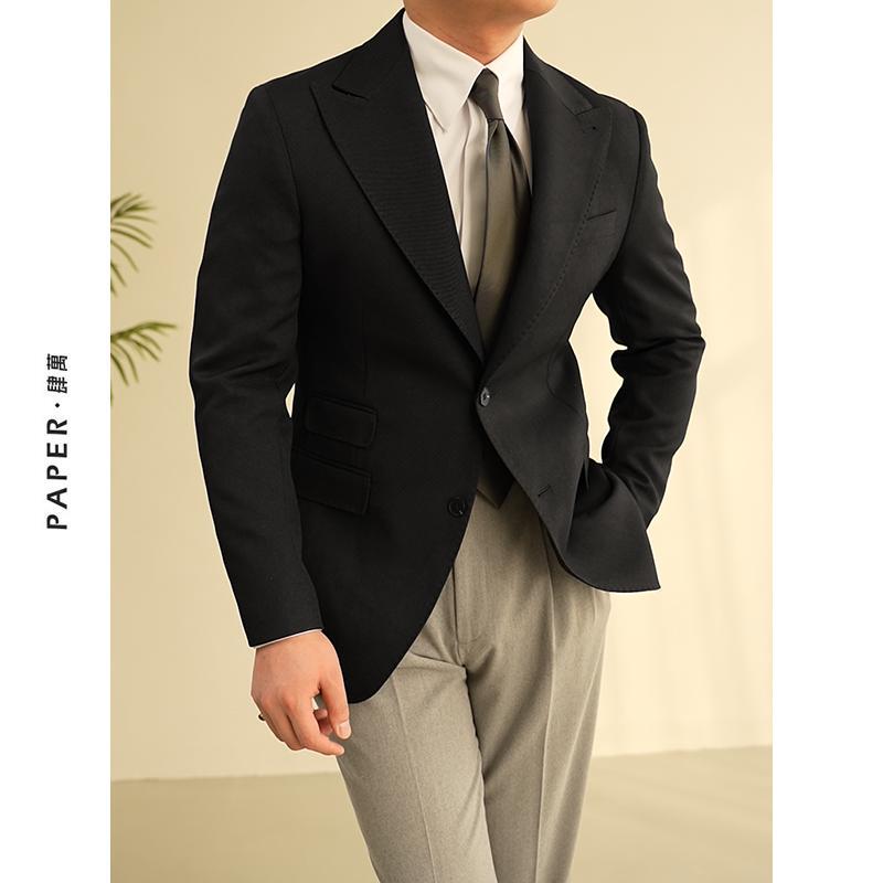 Paper Siwan Business Casual Single-Breasted Suit Italian Naples Style Suit Daily Commuting Jacket Men's Trendy