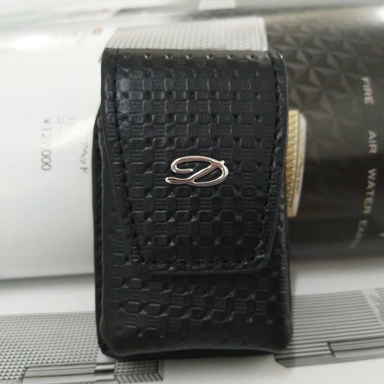 S T Dupont Dupont Lighter Special Leather Case Leather Shell Small Square Gold and Silver Logo D Logo - Taobao