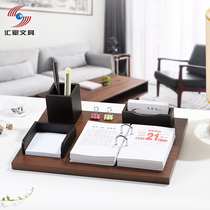 Customizable logo calendar holder Wooden desktop office storage pen holder business card clip ornaments sent to the 2022 desk calendar