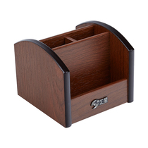 Huixing multi-function storage box Wooden pen holder Business card box Creative business card holder High-grade office desktop ornaments