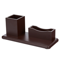 Wooden retro pen holder Business card box One-piece office multi-function business pen holder Student stationery ornaments