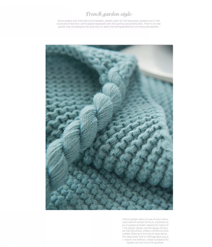 Nordic dày dòng khăn choàng chăn giản dị đơn văn phòng thảm đơn giản nghỉ trưa chăn đan chăn tua - Ném / Chăn