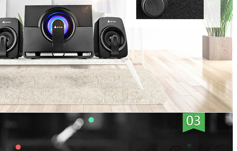 Golden Field/Jinhetian Q7 computer speaker subwoofer notebook desktop small sound 2.1 effect