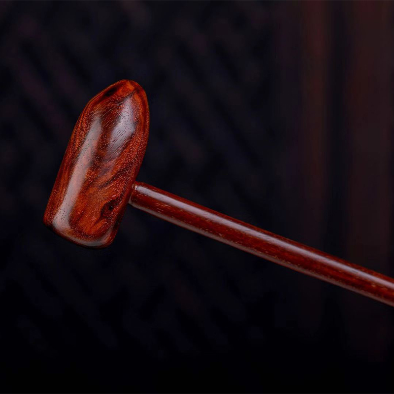 Small Leaf Purple Sandalwood Massage Mallet Oval Solid Wood Home Body Meridians Meridians Bat Mallet Neck Leg Massager Knock Back Hammer