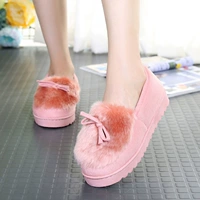 Giày cotton nữ mùa đông mới tuyết lạnh giày nữ cộng với nhung lông ấm áp thấp để giúp ống ngắn cho học sinh Hàn Quốc giày đi học nữ