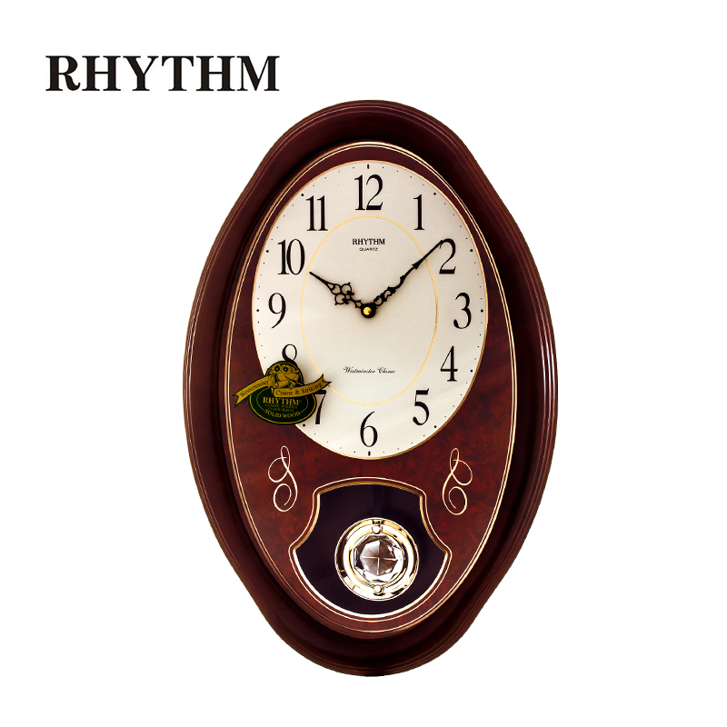 Lisheng (RHYTHM) dotted wooden wall clock classical hourly timekeeping creative home large wall clock CMJ320NR06