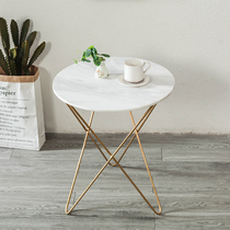 Marble small coffee table Nordic modern living room sofa with a few corners and a few simple creative small round wrought iron coffee table