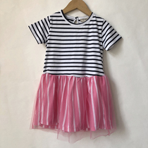 Foreign trade girls dress summer girls cotton striped dress casual small fresh dress 2-6 years old