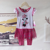 Gigi Magic House Foreign Trade Children's Cartoon Set Frozen Princess Two-Piece Short Sleeve Cotton Set Minnie