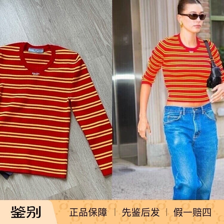 【In-Stock Discount】 Prada Striped Knit Sweater