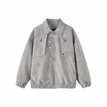 Monologo American Trendy High Street Cleanfit Deconstructed Workwear Patchwork Retro Windproof Loose Jacket