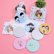 50 Makeup Portable Mirror Carry-on Pocket Mirror Pocket Mirror Mini Slim Slim Student Round Mirror Schoolgirl