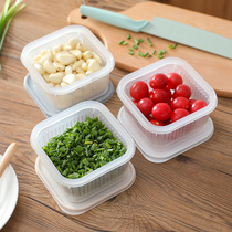 Refrigerator shallot flower containing box shallot ginger garlic drain water preservation box sealed kitchen vegetable plastic food finishing box deity