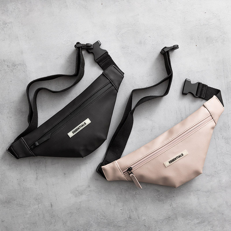 Trendy PU leather men's and women's fashion pockets personality wild casual shoulder bag Korean version trend chest bag travel messenger bag