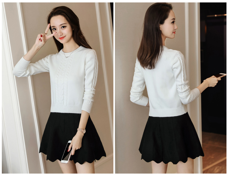 Đặc biệt hàng ngày áo len eo cao phần ngắn eo áo len xoắn áo len dày của phụ nữ bộ áo sơ mi nhỏ hoang dã - Vòng cổ áo len áo len nữ đẹp 2021