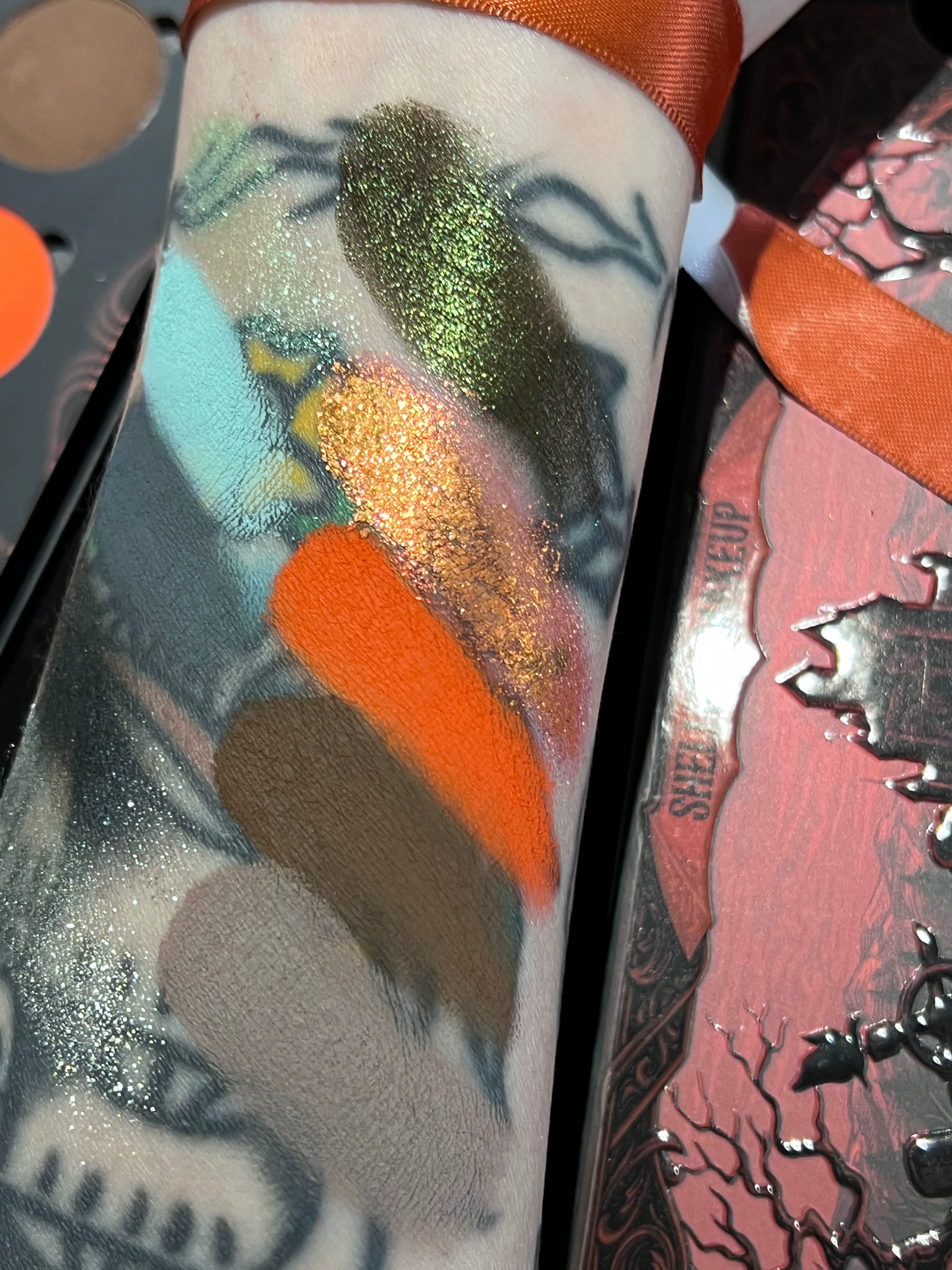 Палетка теней Shellwe Makeup x Ghoul Joint Nocturnal Flame, многоцветный набор с блеском для губ