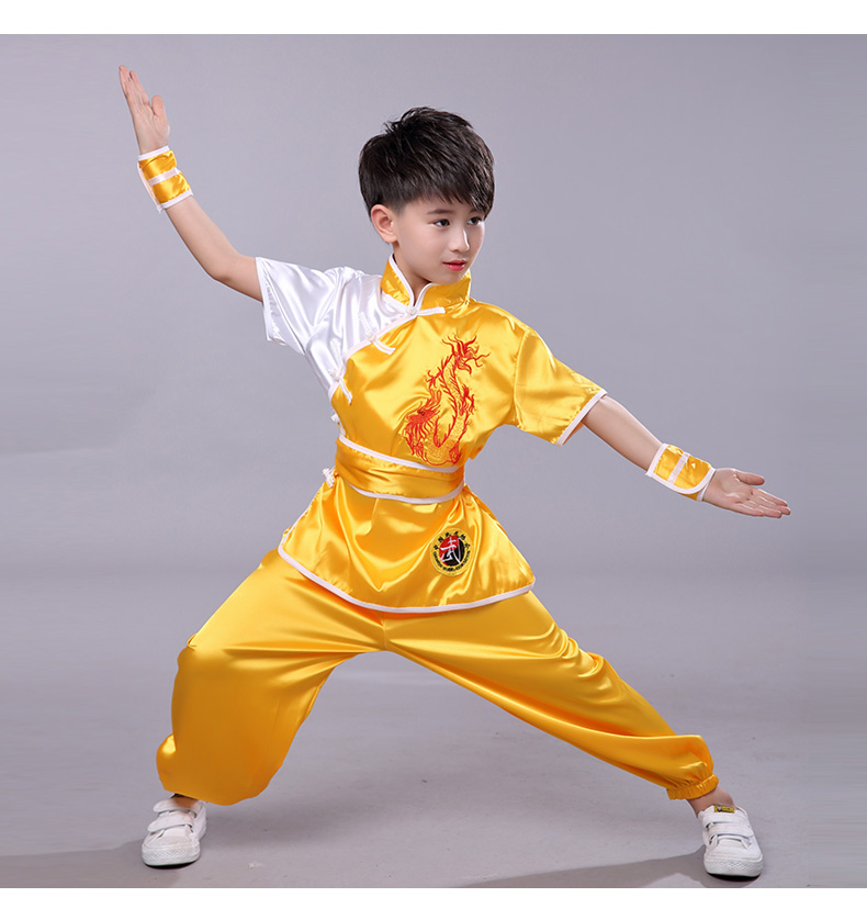Ngày thiếu nhi võ thuật biểu diễn quần áo thực hành quần áo trẻ em quốc phục nam nữ trang phục Trung Quốc Kung Fu Tai Chi thời trang bé trai