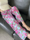 Summer women's thin pajamas, cotton silk pants, cotton silk trousers, single pants, casual pants, home pants, artificial cotton beach pants, plus size