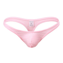 Tinword pants male pink wire drawing jacquard mercerized slip T pants mens super sexy low waist underpants male youth personality wave