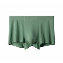 Mens underwear 80 High-end Modale Seamless Breathable Mid-Waist Flat Corner Pants Mens Pure Color Youth Four-corner Army Green