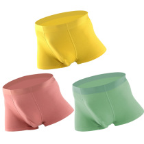 Underpants Mens golden brown pure cotton No marks Young day tie Pants Antibacterial and breathable loose Quadrilateral Bottom Pants Mid-Waist Green