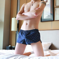 Search with Aro pants mens underwear boys soft and comfortable cotton skin-friendly breathable loose Tibetan polka dots blue