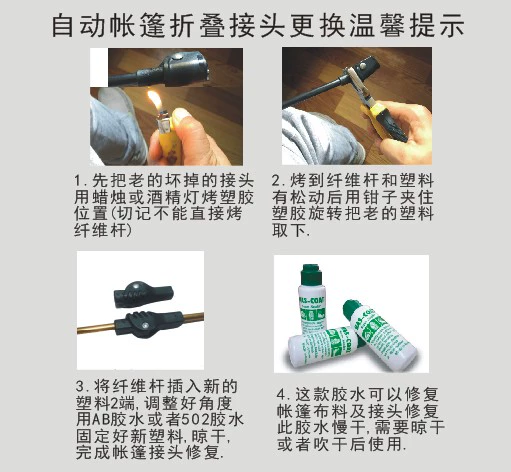 Gulangyu ngoài trời DIY phụ kiện lều mùa xuân kéo dây áp lực tự động gấp lều sửa chữa keo - Lều / mái hiên / phụ kiện lều leu du lich
