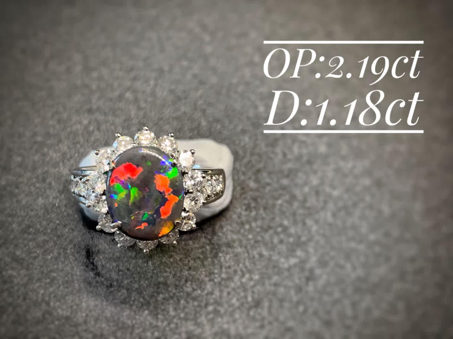 Sold Opal Island Boutique Grade Warm Red Orange Purple Tone Colorful Black Opal Black Crystal Brand Ring