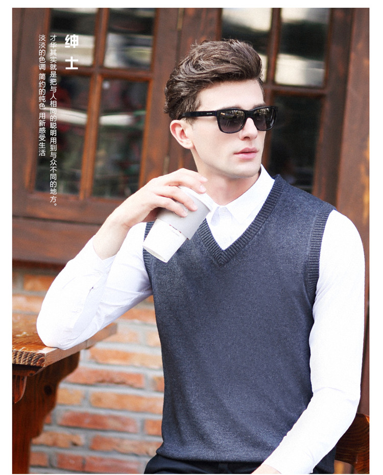 Débardeur homme Woolen gilet pour automne - Ref 1585477 Image 17