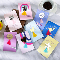 Korea Creative Children Cute Stereocartoon Universal Blessing Greeting Cards Birthday Invitation Letter Thanks To Message Small Cards