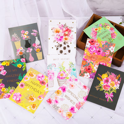 Korean creative high-end gilded birthday greeting cards, envelopes, birthday small cards, paper with letter paper, birthday invitation cards, free shipping