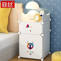 tủ đầu giường nền kinh tế hiện đại nhỏ gọn lắp ráp đa năng mini-lưu trữ phòng ngủ lưu trữ đơn giản tủ đầu giường nhỏ - Buồng giá tủ quần áo gỗ công nghiệp