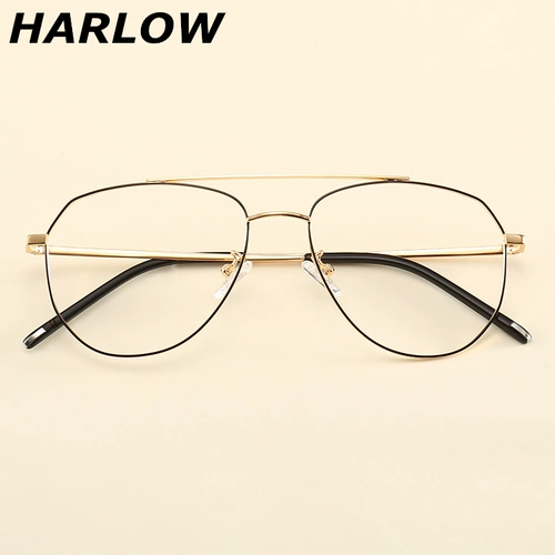 Пилотная миопия двойной лучевые очки рамки мужчины и женщины маленькое лицо, полное золото, принадлежит границе круглые очки мужские очки рамки