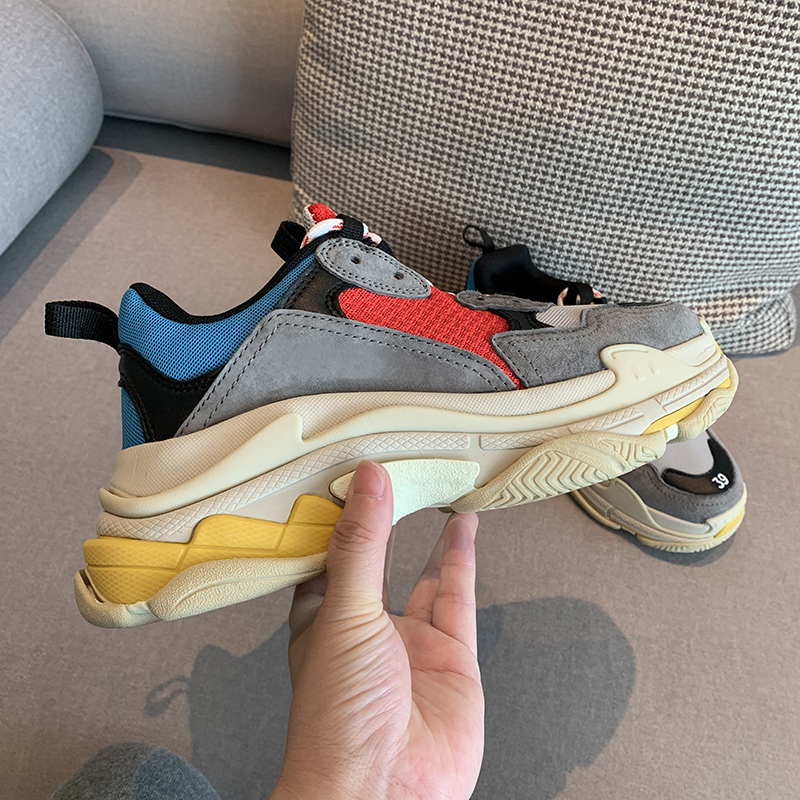Brown Red BlueDabin   Paris Daddy shoes female ins tide Internet celebrity 2020 new pattern Color matching increase The sixth floor Thick bottom motion Casual shoes