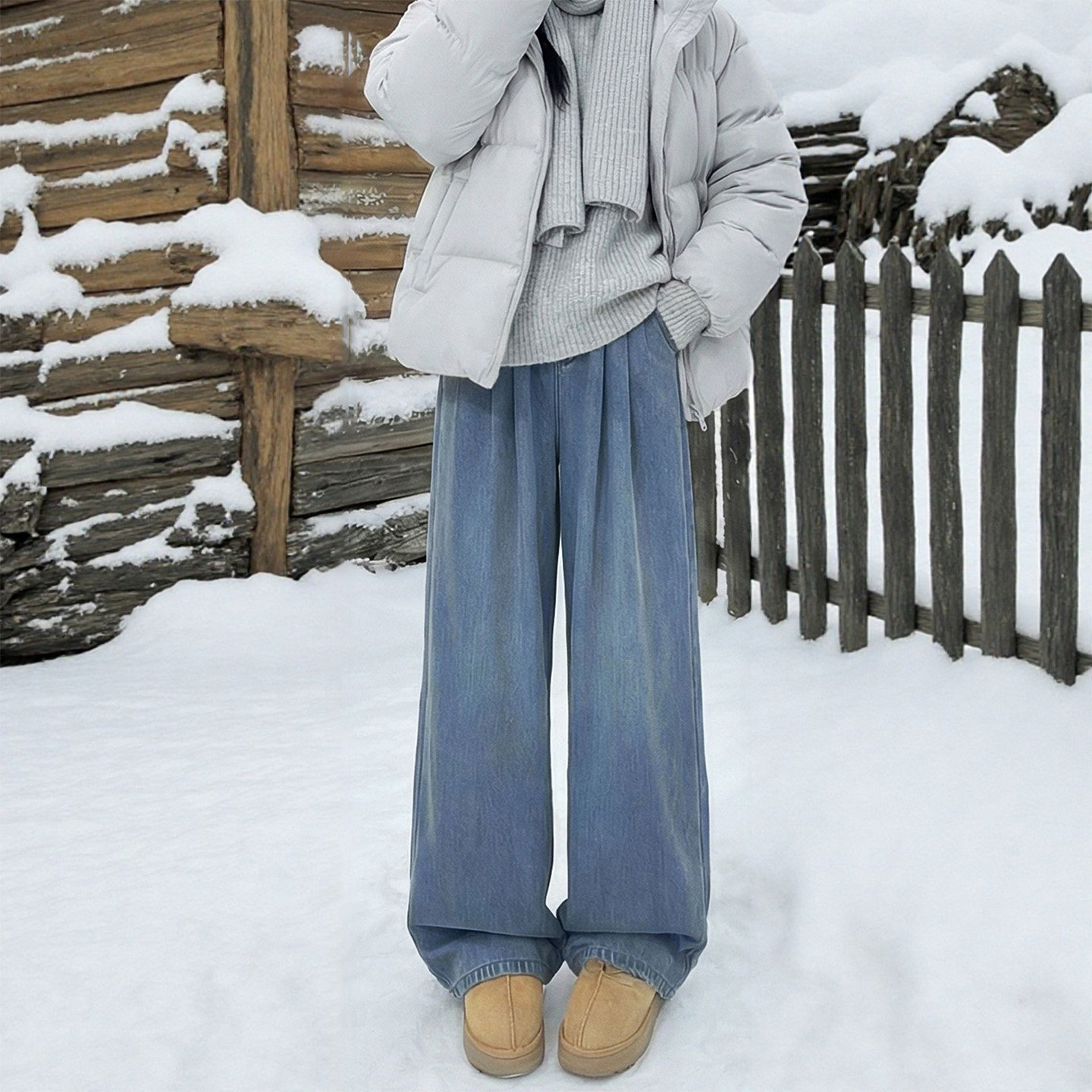 Canary Kiss加长加绒加厚阔腿裤女秋冬秀禾服大码雪尼尔拖地直筒怎么选？2025秋冬潮流搭配解析