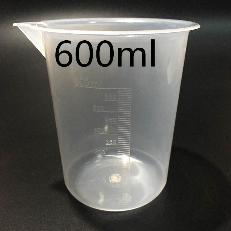 600ml Plastic Calorimetric Cup Burn Cup Home Baking Tool Transparent Gauging Cup Scale Cup Experimental Cup Capacity Cup