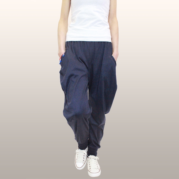 Mùa thu cotton kích thước lớn của phụ nữ cộng với phân bón tăng quần harem rộng quần lớn chất béo quần thể thao MM là quần mỏng quần jean baggy nữ