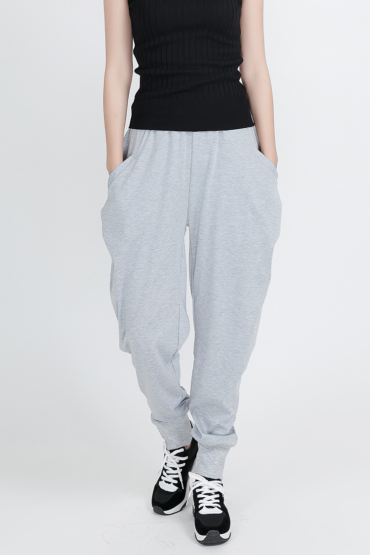Mùa thu và mùa đông quần cotton harem quần quần Hàn Quốc quần rộng kích thước lớn quần giản dị co giãn eo thời trang quần cà rốt quần ngủ nữ