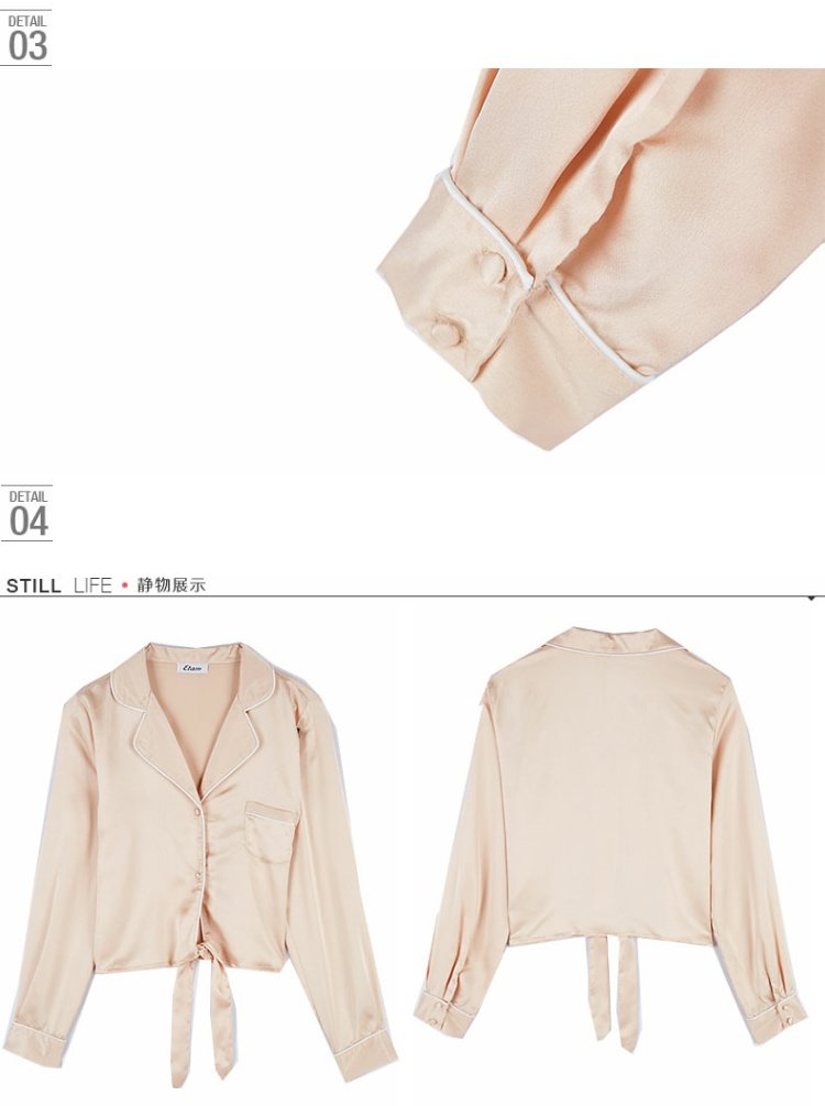 Ege đồ lót Etam solid color màu hồng nhạt đồ ngủ dài tay top 8E079115108 quần lót nam