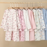 Хлопковый летний лонгслив, штаны, хлопковая тонкая пижама, 100% хлопок, круглый воротник