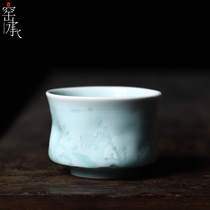 Dragon Quanqing Porcelain China Ceramic Art Master Lu Wei Sun < Landscape Clear Voice > Masters Cup Pure Handmade Tasting Cup