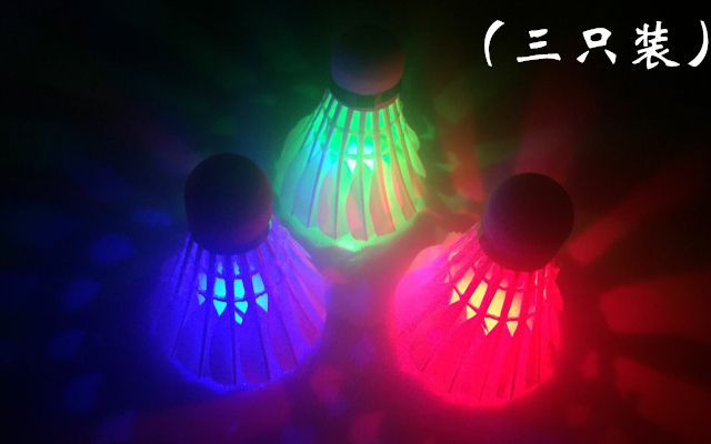 6 3 Túi Sáng Cầu Lông Sáng Đêm Chiến Đấu Đèn Led Lông Ngỗng Đầy Màu Sắc Flash Cầu Lông vợt cầu lông dunlop