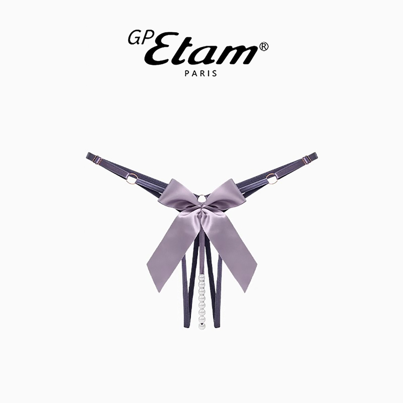 French Gpetam Sexy Beaded French Bow Panties for Women, Single-Ring Hollow Open-Crotch Adjustable Thong French Gpetam Sexy Beaded French Bow Panties for Women, Single-Ring Hollow Open-Crotch Adjustable Thong