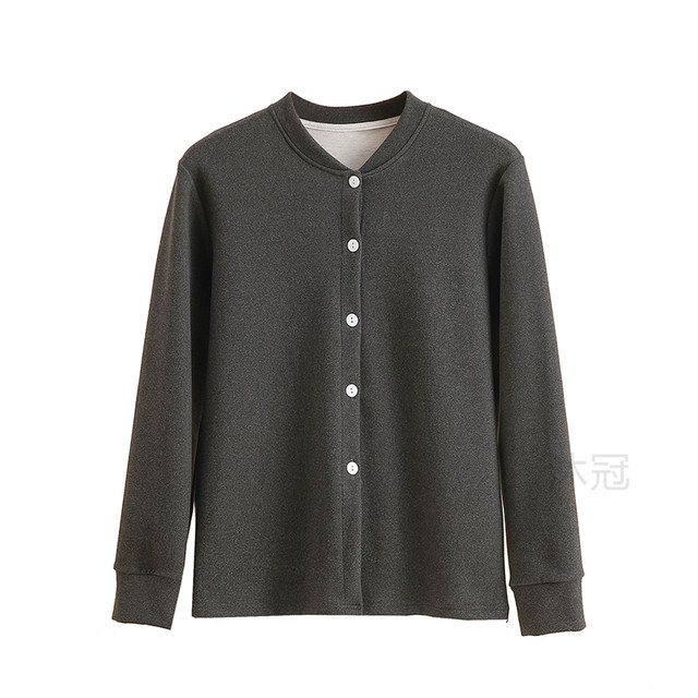ຊຸດຊັ້ນໃນຂອງຜູ້ຊາຍທີ່ມີ cardigan ອົບອຸ່ນ De velvet ບວກກັບ sweater ຂະຫນາດໃຫຍ່ໄຂມັນສໍາລັບອາຍຸກາງແລະຜູ້ສູງອາຍຸພໍ່ຄວາມຮ້ອນສູງບວກກັບເຄື່ອງນຸ່ງຫົ່ມດູໃບໄມ້ລົ່ນລະດູຫນາວຫນາ velvet