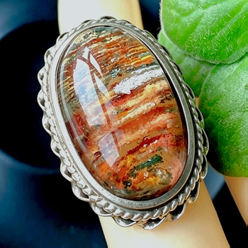 Natural crystal ring green ghost ring brazilian color ghost thousand layer ring silver bag closed birthday gift for women