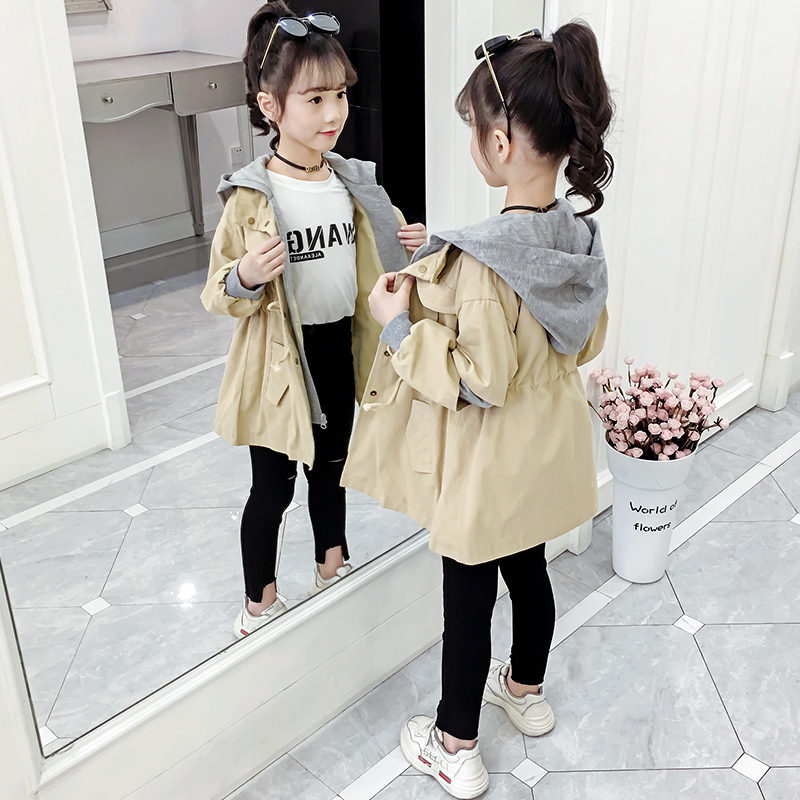 Thời trang Top Girl Coat 2020 New Ngoại mùa xuân ăn mặc Hàn Quốc phiên bản của trẻ em cỡ trẻ em mùa xuân và mùa thu sạn Holiday Hai Áo gió