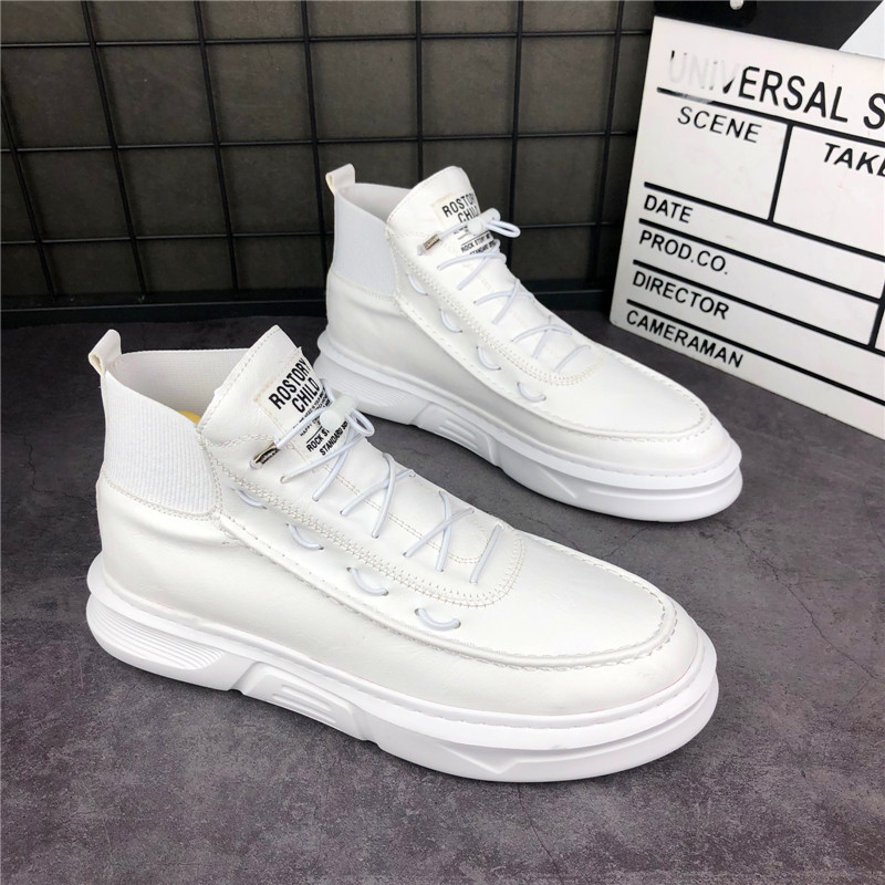 Spring new spirit small guys new high cylinder heightening thick bottom set foot Martin boots shake up the same trend white men's shoes
