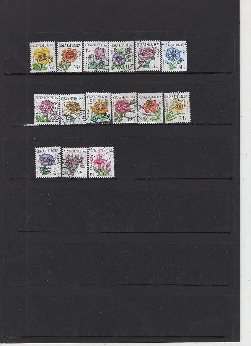 {Muzi Fairy Tale} Czech Republic Letterback Stamps Flower Plants 15 Different
