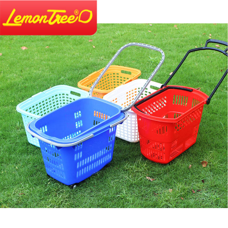 2017 supermarket hand basket shopping basket blue son thick large basket shopping basket plastic frame