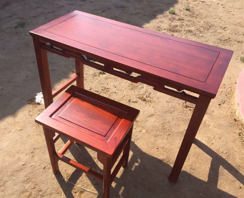 Mới Trung Quốc cũ Elm bảo vệ môi trường sáp không sơn guqin bàn đàn piano phân 榫 卯 cấu trúc bàn bàn gỗ rắn Bàn học Trung Quốc - Bàn